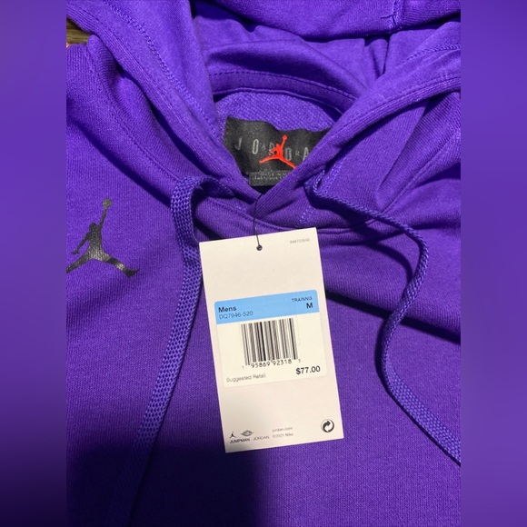 NIKE JORDAN JUMPMAN DRI FIT SLEEVELESS HOODIE Men’s Sz M New! Purple! - Picture 4 of 6